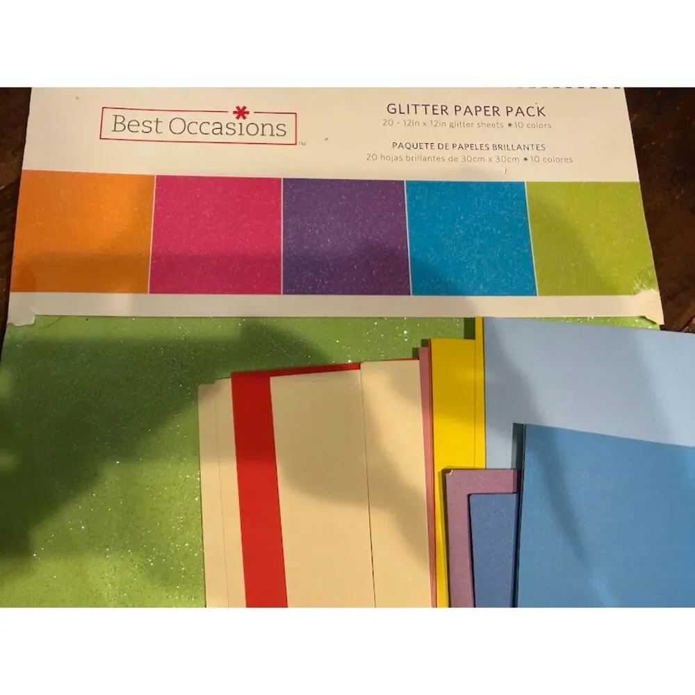 2 lbs cardstock and glitter scrapbooking paper